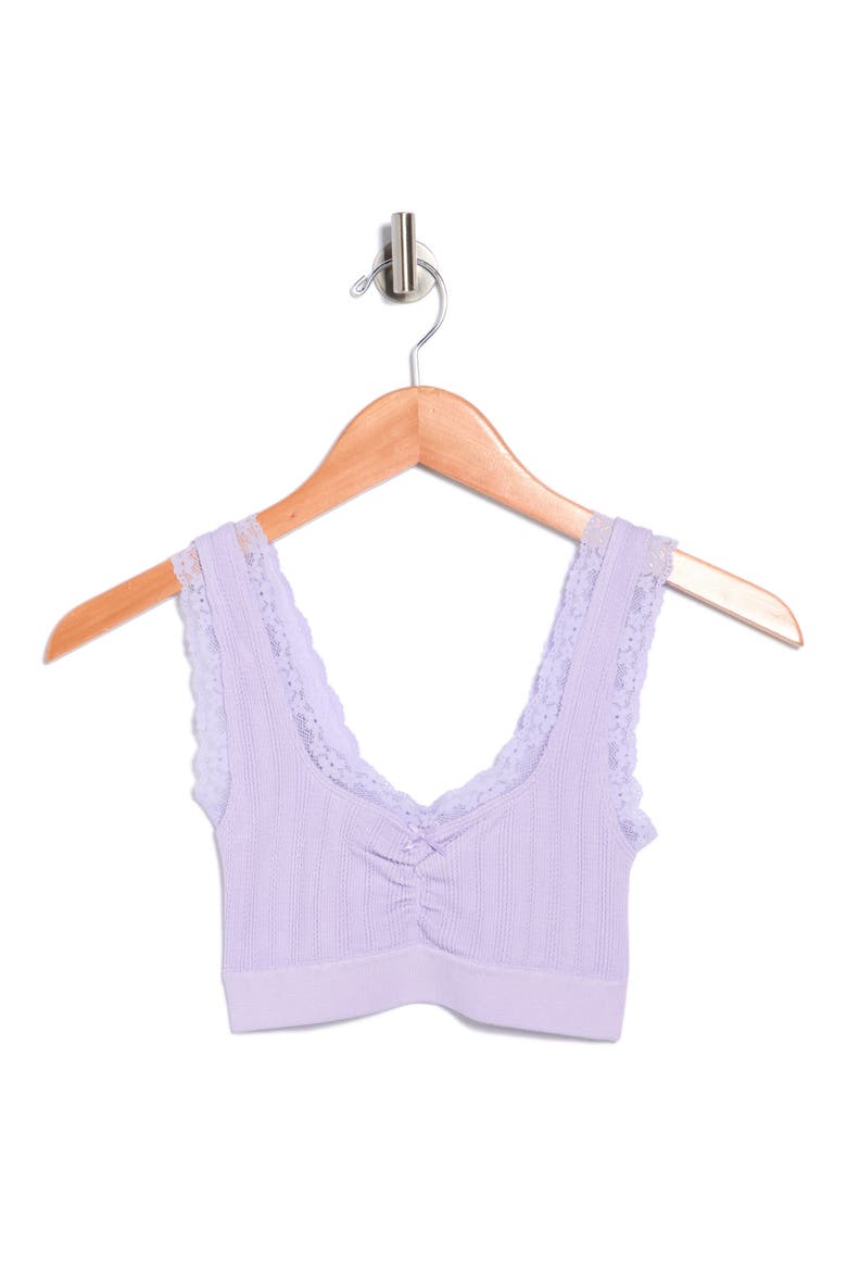 Ruched Longline Bralette, Alternate, color, MILLIE LAVENDER