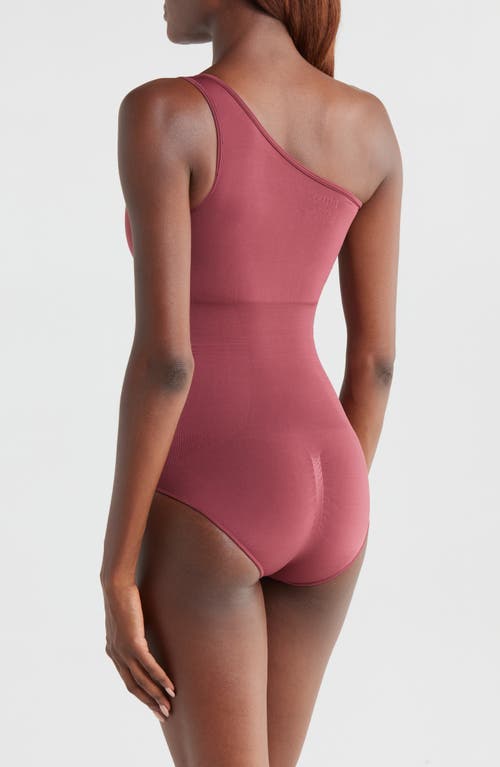 Pinsy Butter Sculpt One-shoulder Bodysuit In Dark Cherry
