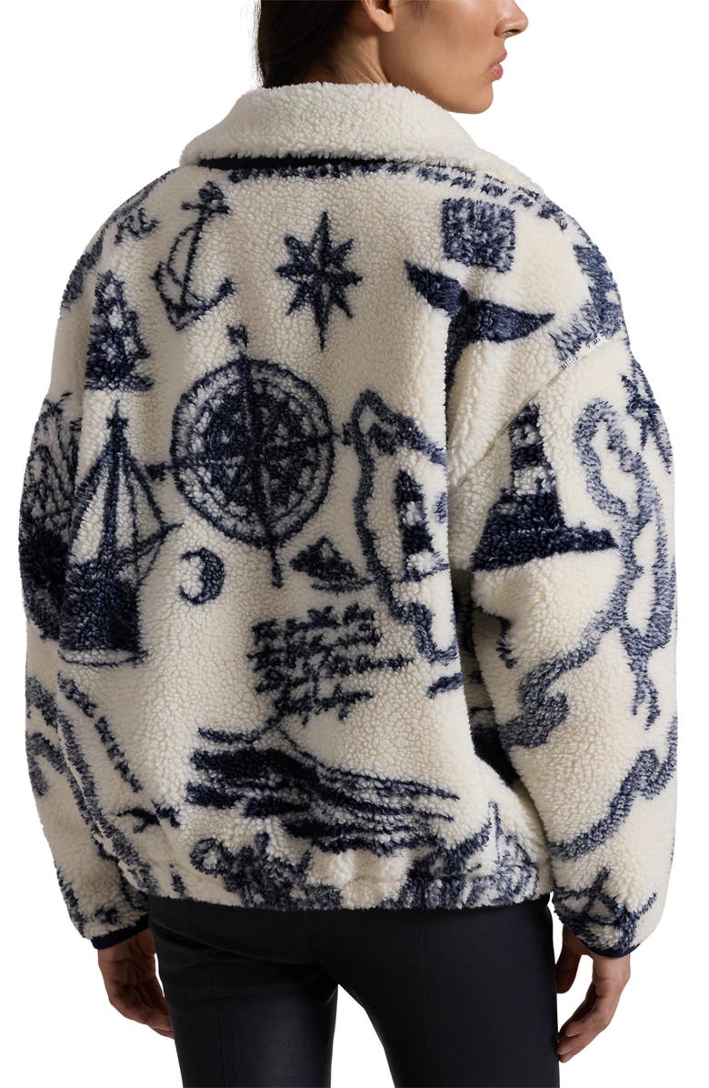 Polo Ralph Lauren Nautical High Pile Fleece Jacquard Zip-Up Jacket, Alternate, color,