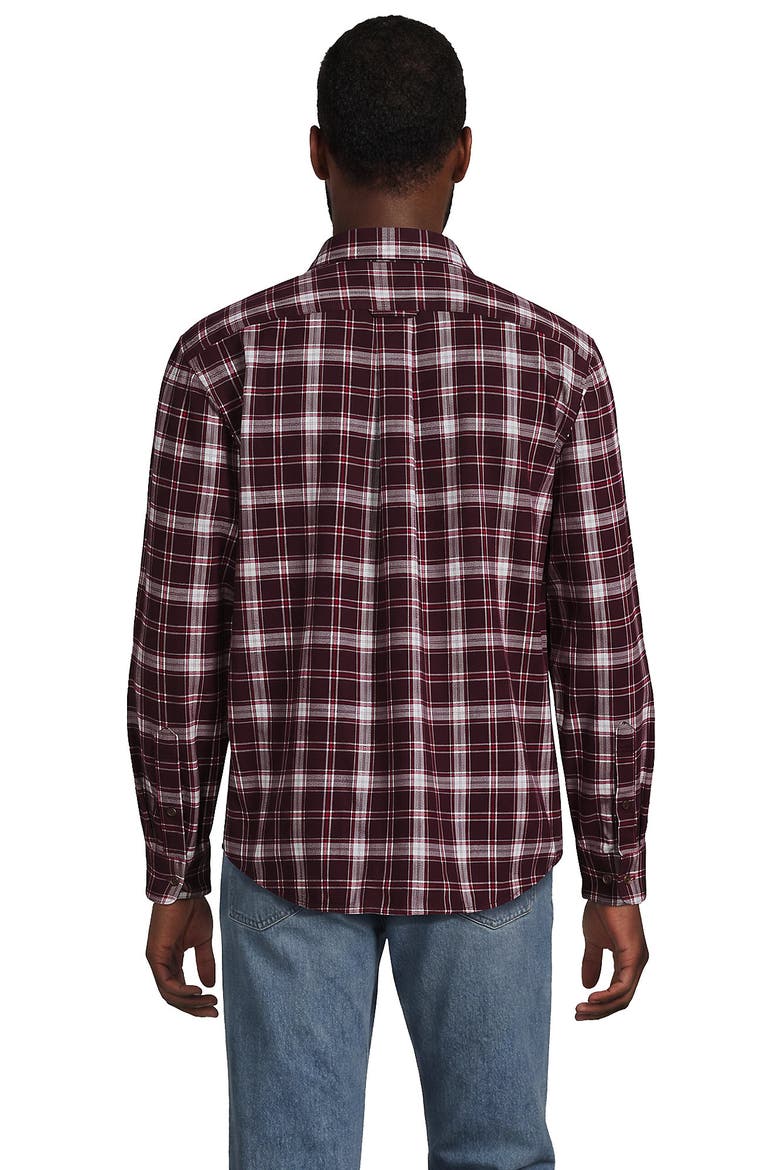 Long Sleeve Classic Fit Flagship Flannel Shirt, Alternate, color, Burgundy/Ivory/Dress Tartan