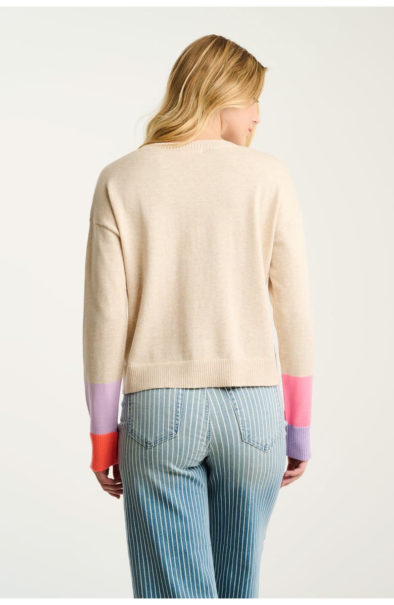 Lisa Todd Block Party Cotton Sweater, Alternate, color, Almond