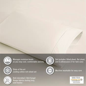 600 Thread Count Cooling Cotton Rich Sheet Set