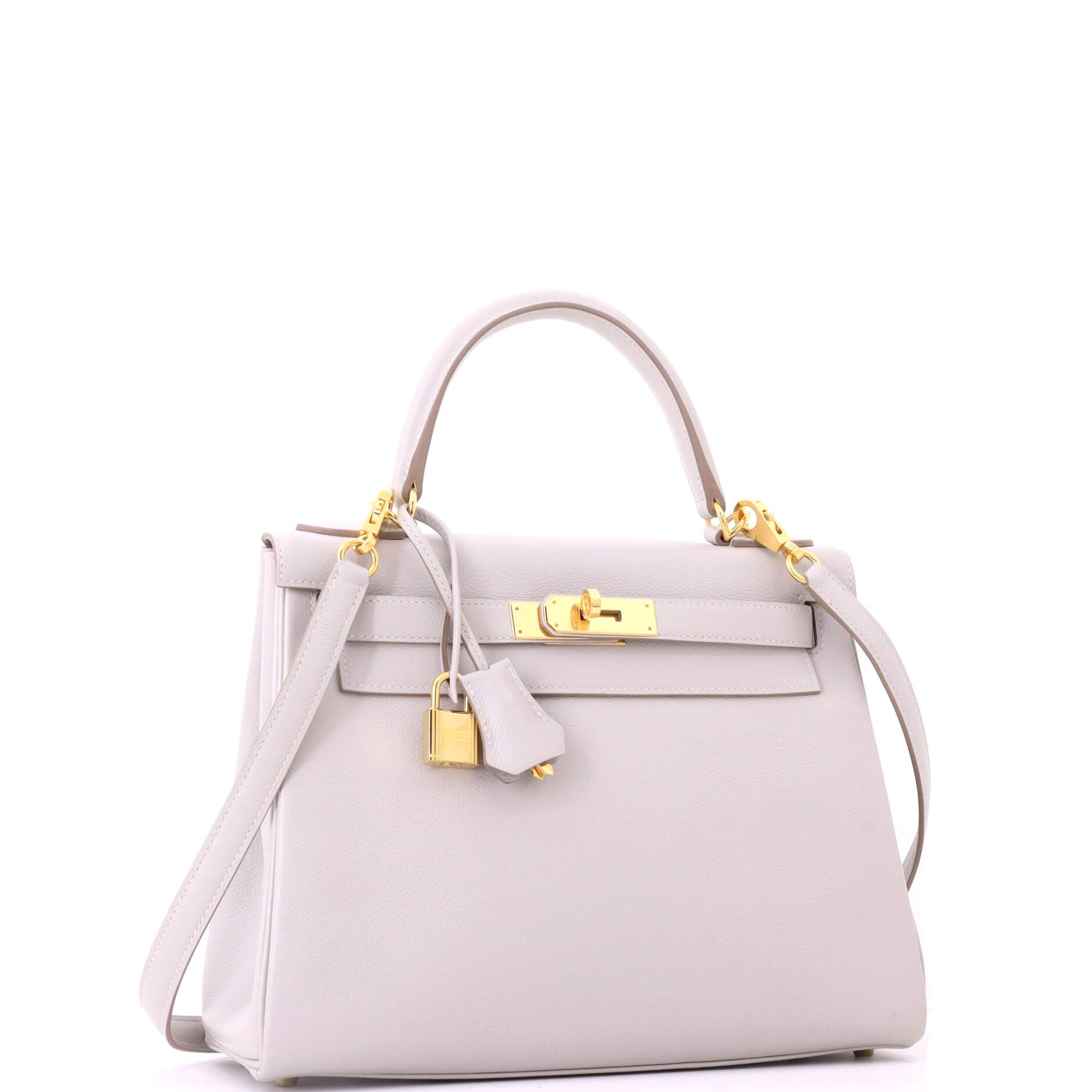 Pre-Owned Hermes Kelly Handbag Grey Evercolor with Gold Hardware 28, Alternate, color, Gris Perle