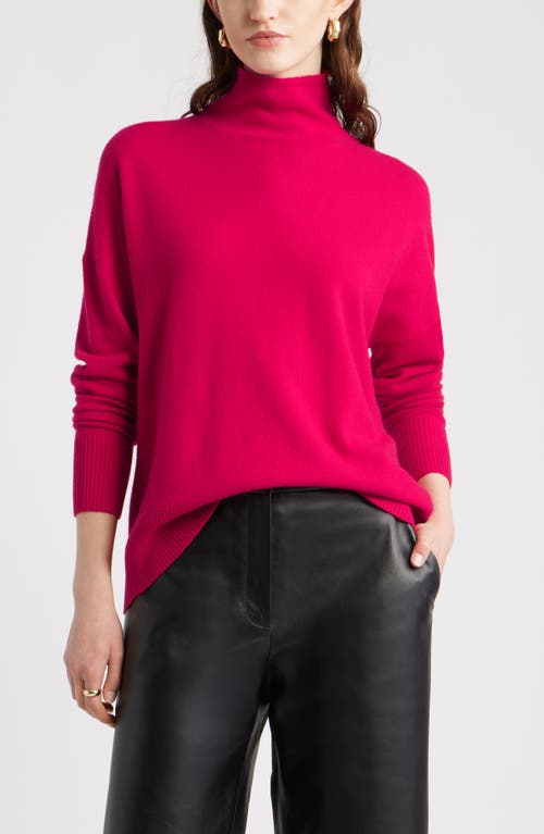 Nordstrom Oversize Cashmere Turtleneck Sweater In Pink