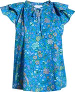 SUGARLIPS Floral Ruffle Cap Sleeve Top