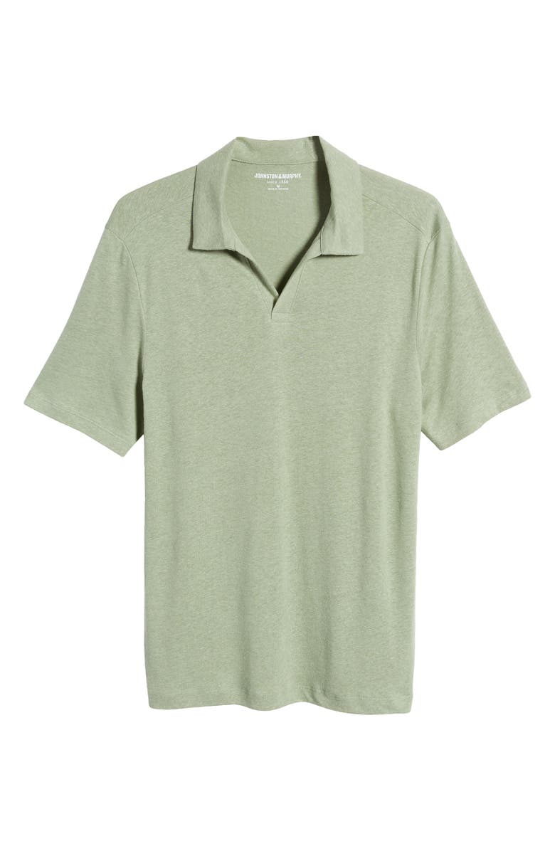 Johnston & Murphy Linen Blend Johnny Collar Polo, Alternate, color, 