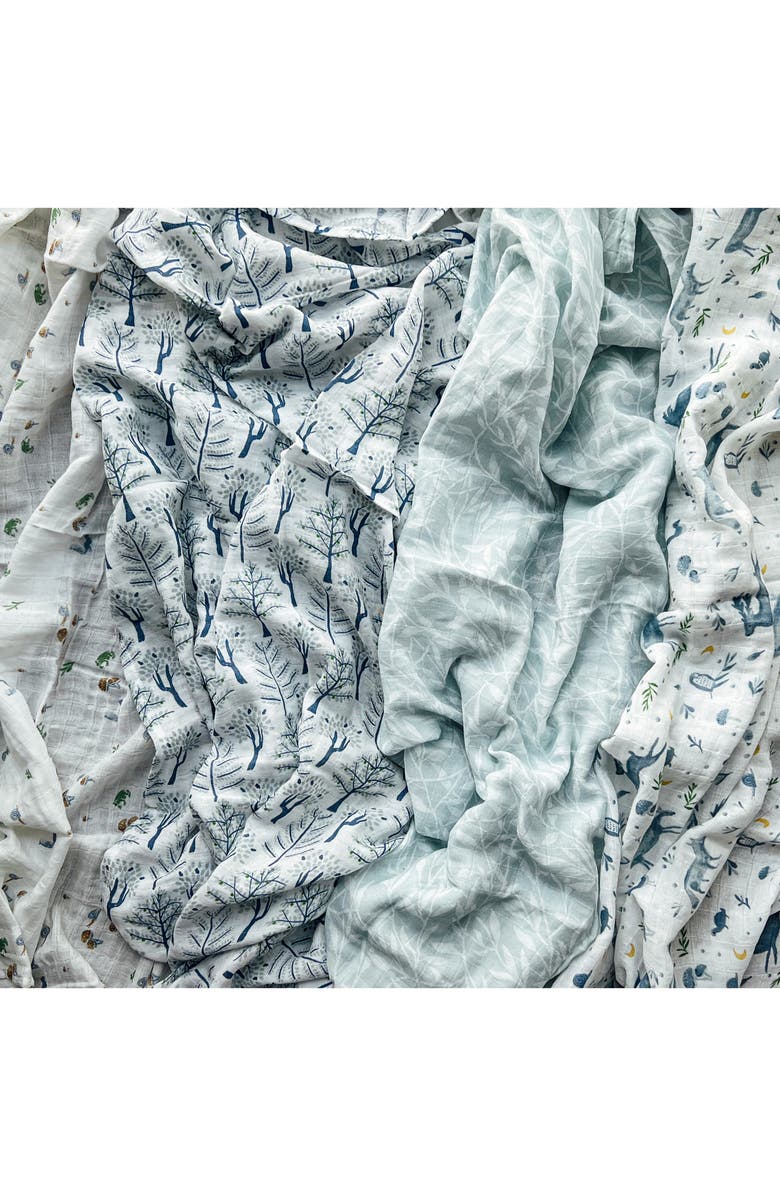 aden + anais Assorted 4-Pack Organic Cotton Muslin Swaddling Cloths, Alternate, color, Outdoors