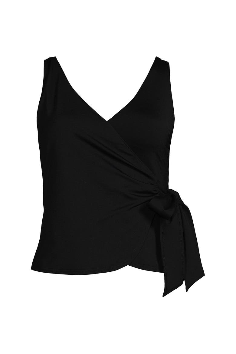 Plus Size DD-Cup Side Tie Tankini Top, Alternate, color, Black
