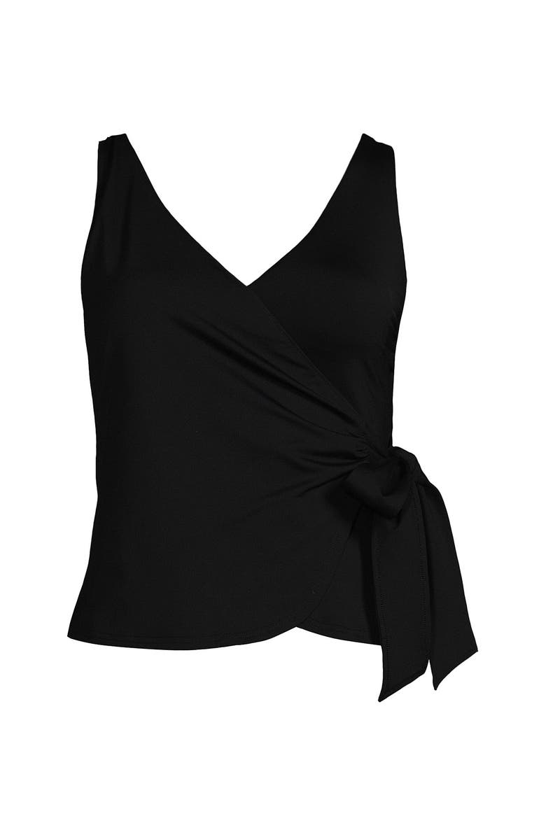 Lands' End Plus Size DD-Cup Side Tie Tankini Top, Alternate, color, Black