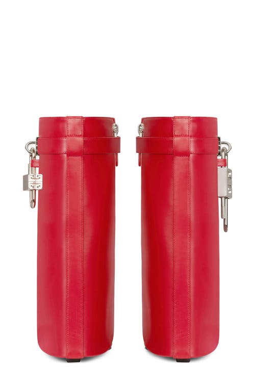 Shop Givenchy Shark Lock Bootie In Red