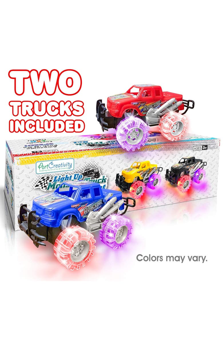 ArtCreativity Light Up Monster Trucks 2 Pack, Alternate, color, Multicolored