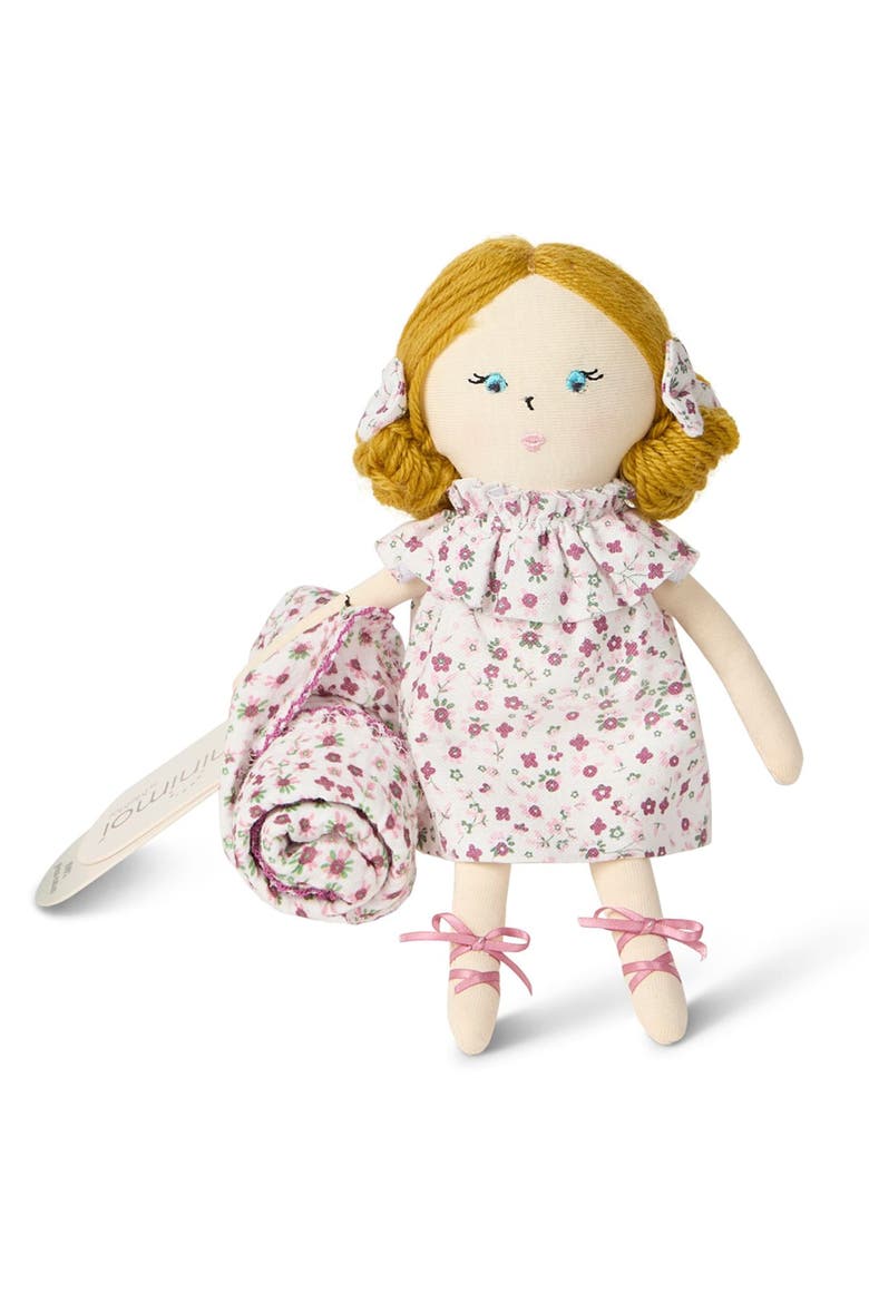 2 Piece "Luna" Mini Rag Doll and Security Blanket Set, Alternate, color, Winter White