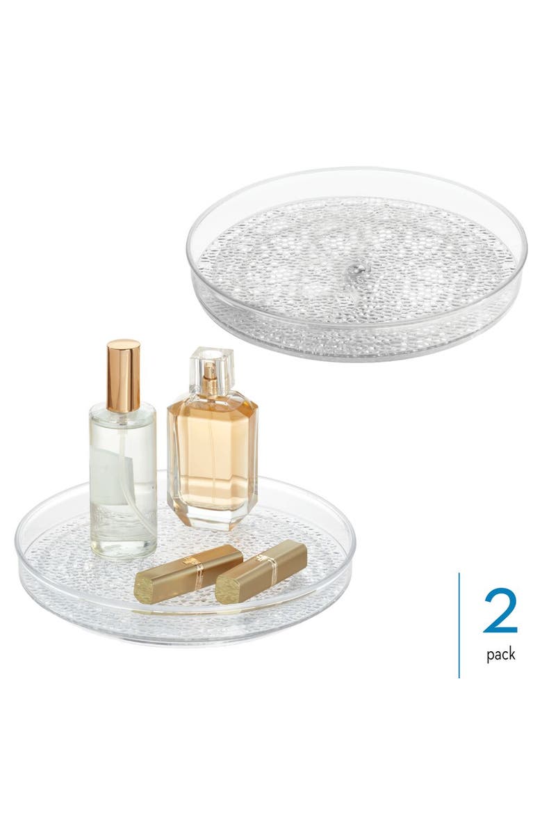 9-Inch Plastic Lazy Susan Organizer for Bathroom - Set of 2 - Clear, Alternate, color, Clear