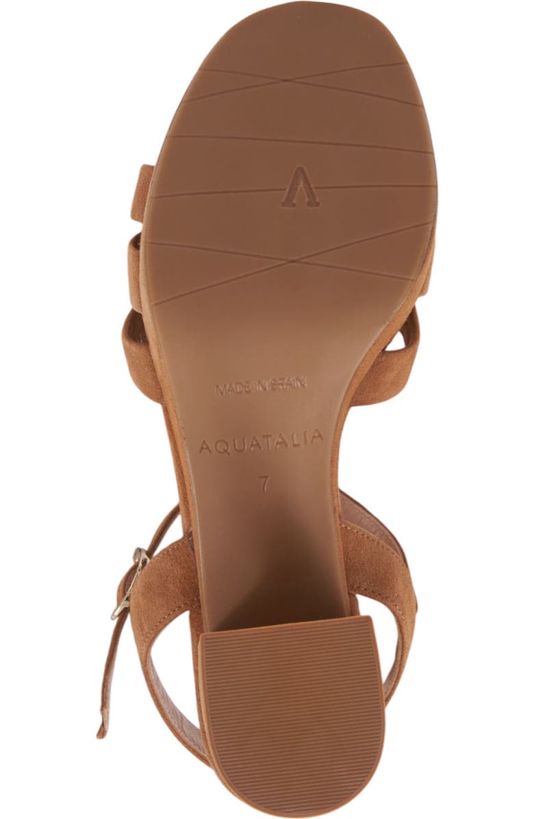Aquatalia Micah Block Heel Quarter Strap Suede Sandal, Alternate, color, Caffe