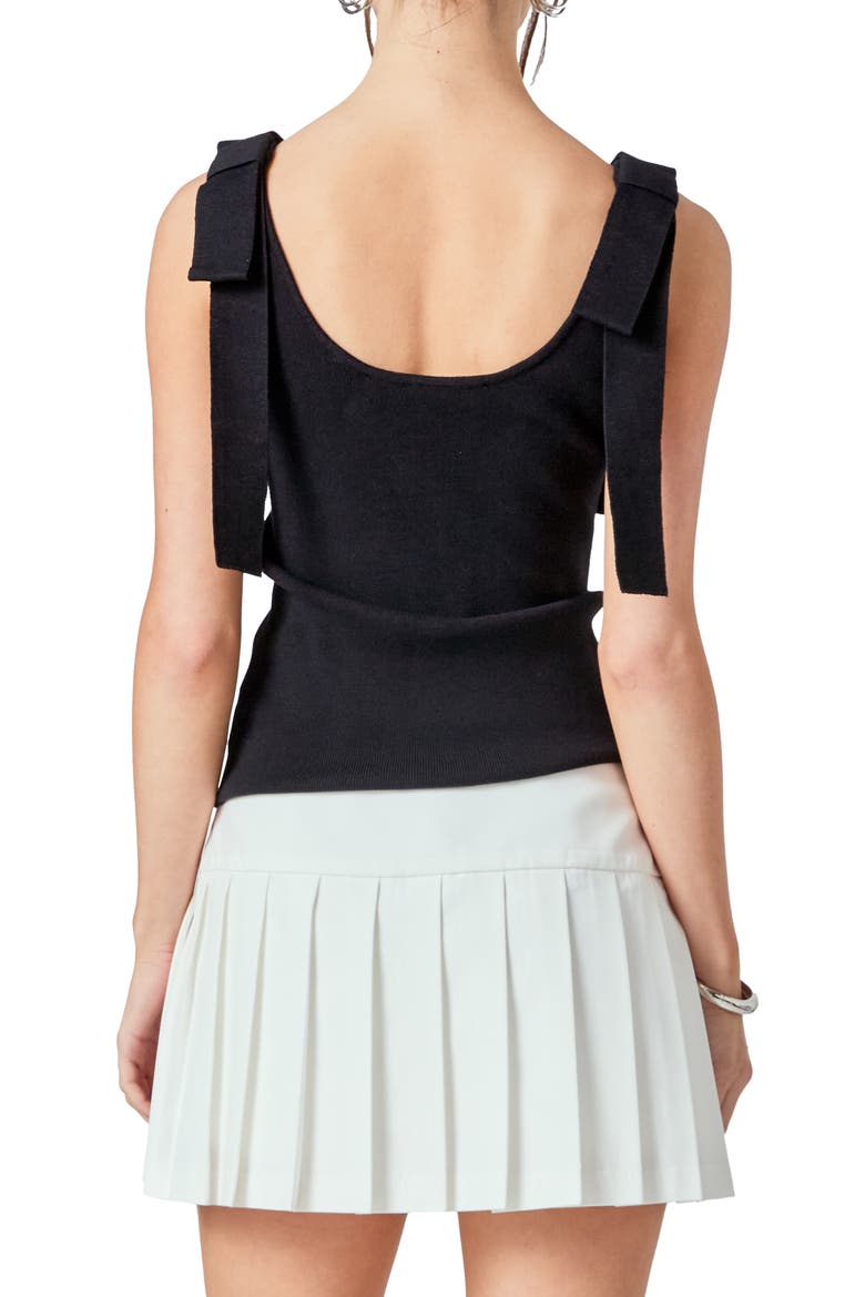 Bow Strap Rib Tank, Alternate, color, BLACK