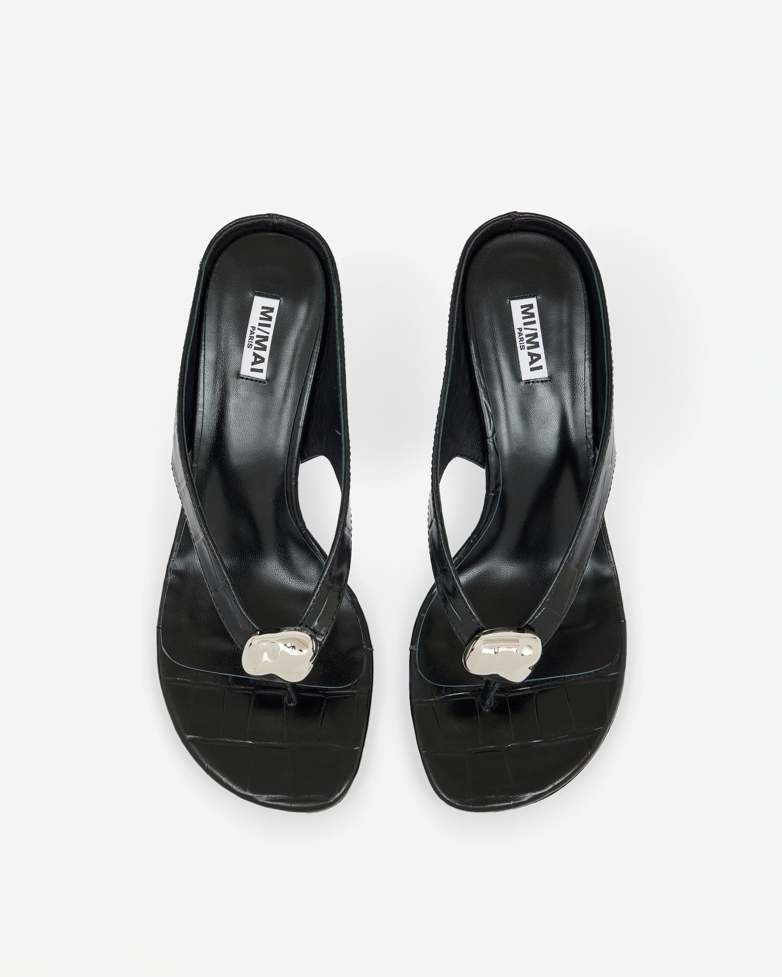 MI/MAI Cristo Jewel Croc High Sandals, Alternate, color, Black