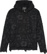 Cult of Individuality Signature Lace Overlay French Terry Pullover Hoodie