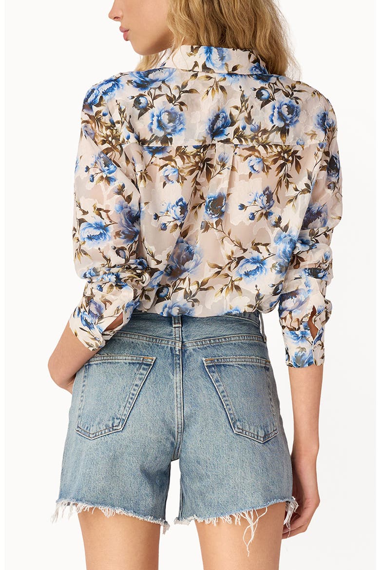 Crosby Burnout Floral Print Chiffon Shirt, Alternate, color, DAYDREAM