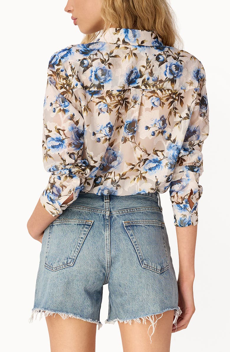 CAMI NYC Crosby Burnout Floral Print Chiffon Shirt, Alternate, color, Daydream