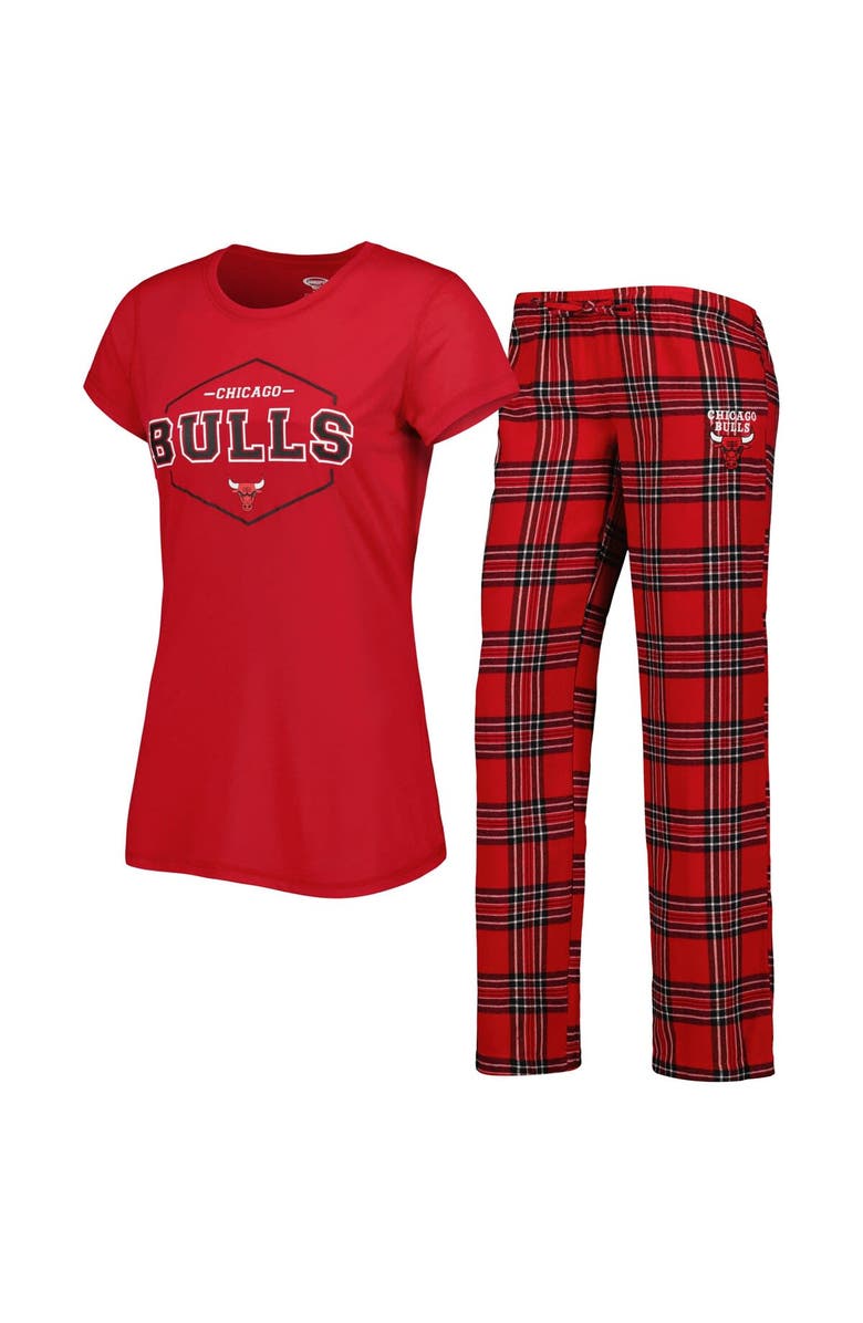 CONCEPTS SPORT Women's Concepts Sport Red/Black Chicago Bulls Badge T-Shirt & Pajama Pants Sleep Set, Main, color,