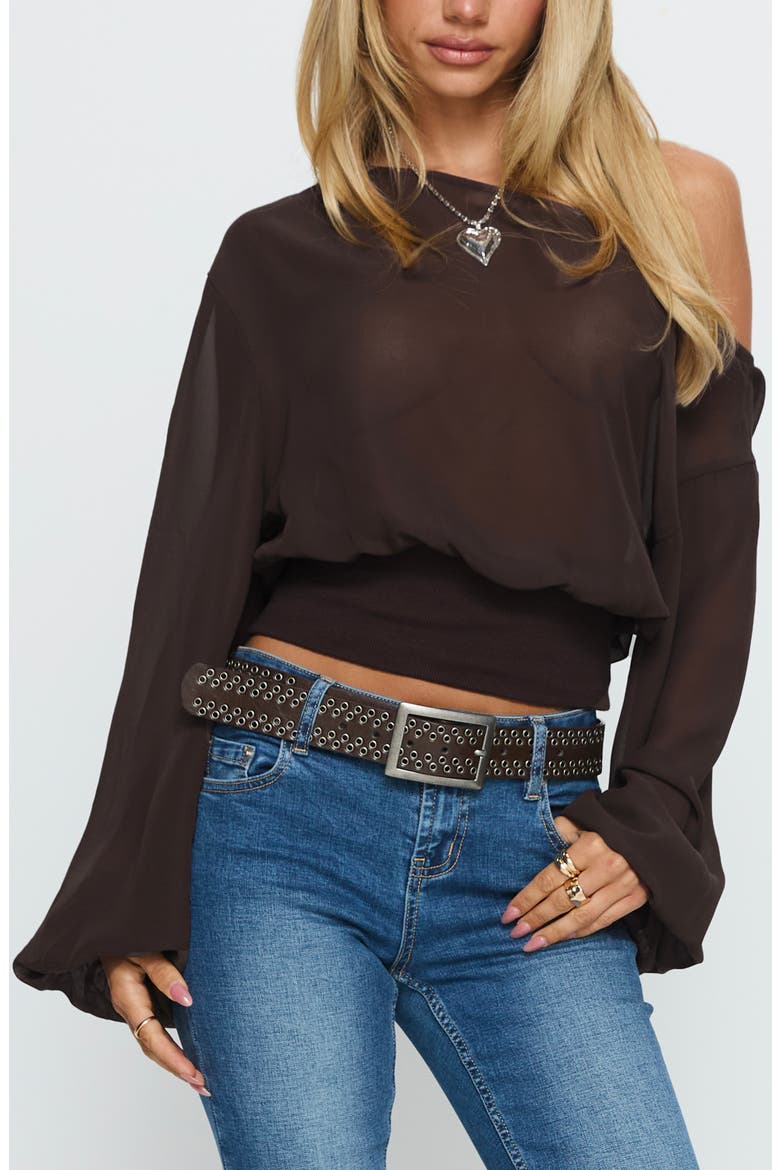 Idalina Off the Shoulder Top, Main, color, BROWN