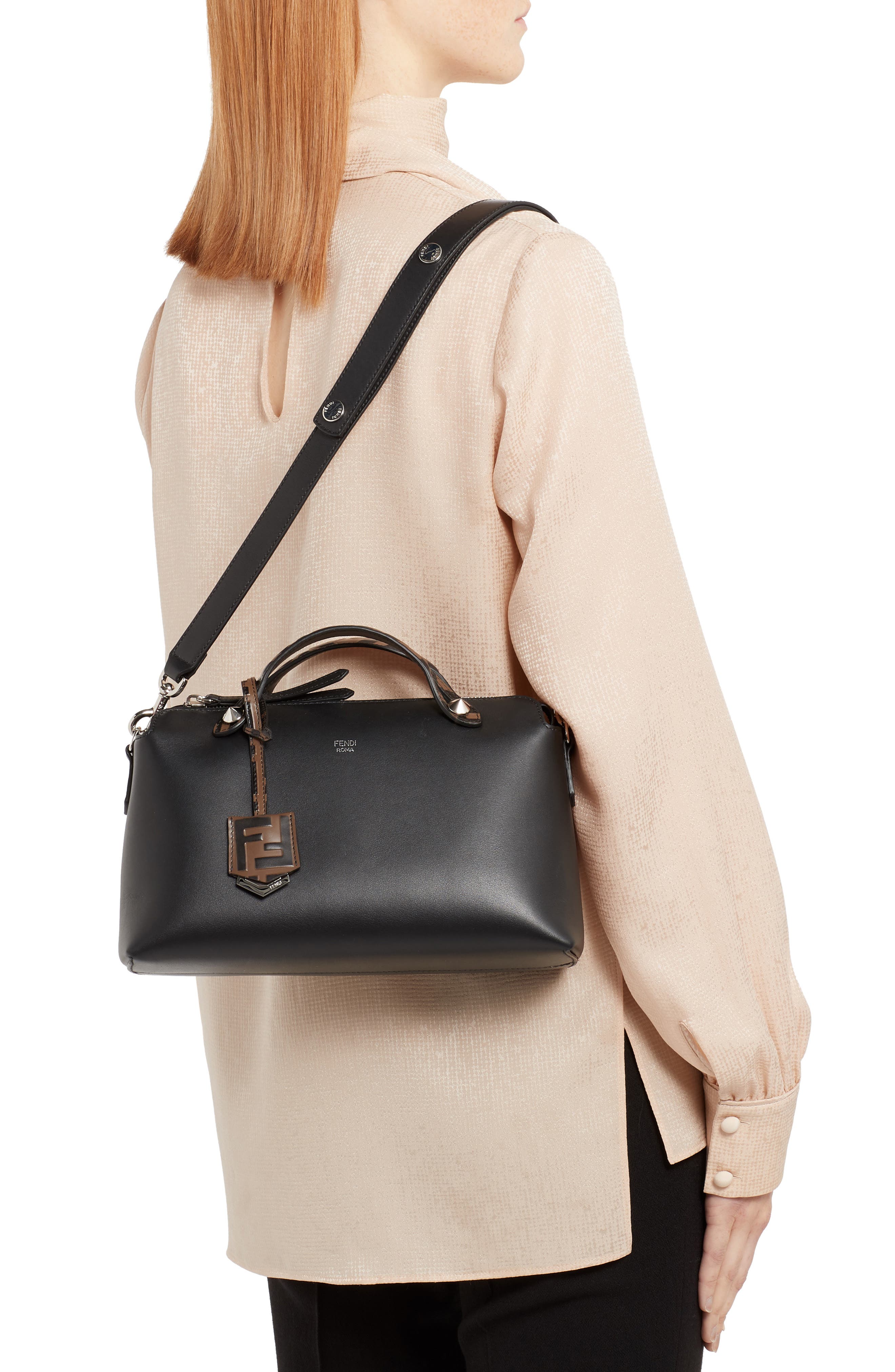 Fendi Medium By the Way Leather Shoulder Bag, Alternate, color, 