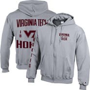 Champion Men's Champion Heather Gray Virginia Tech Hokies Varsity Powerblend Full-Zip Fleece Hoodie