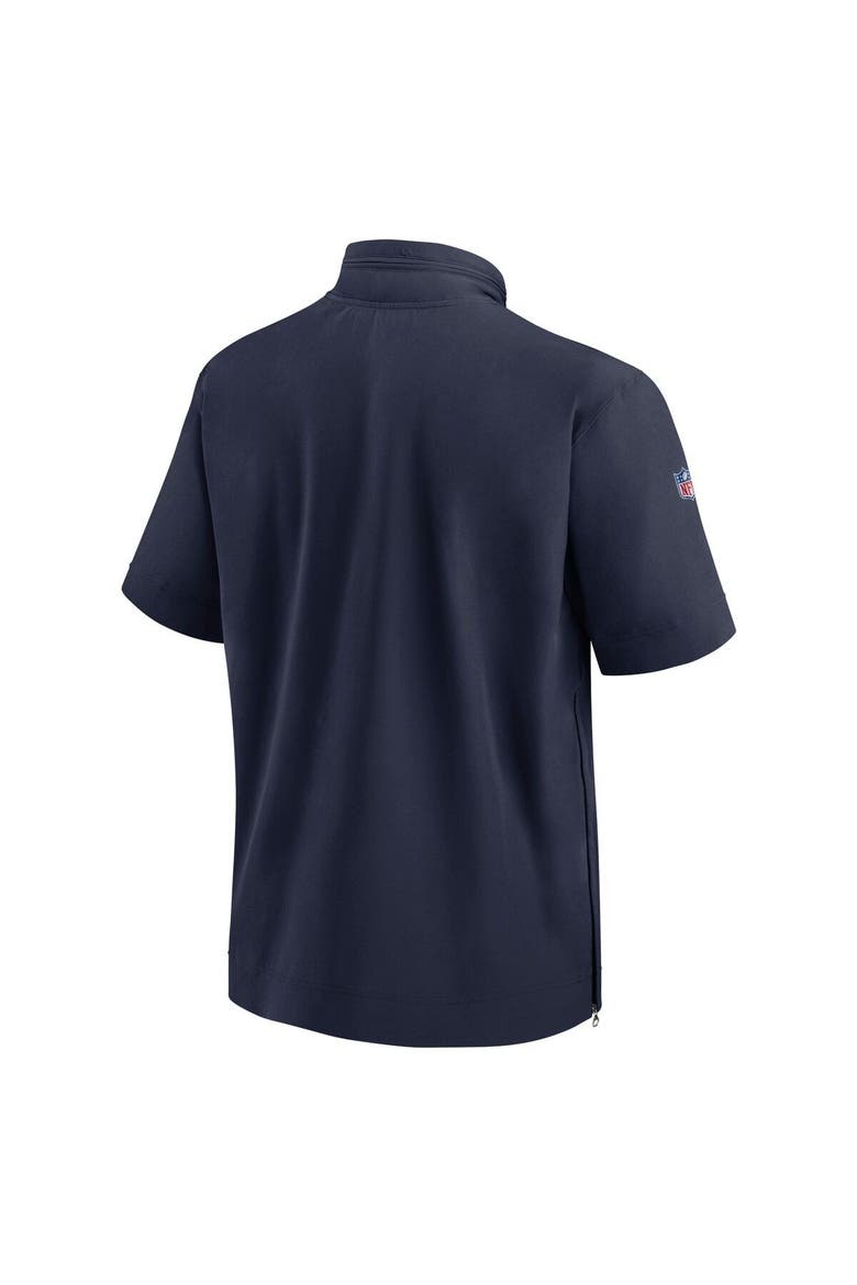 Men's Nike  Navy Tennessee Titans Sideline Coach Short Sleeve Hoodie Quarter-Zip Jacket, Alternate, color, Navy