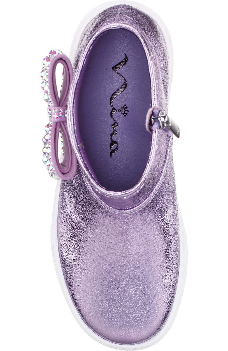 Nina Kids' Gwenny Sneaker, Alternate, color, Light Purple Crackle Metallic