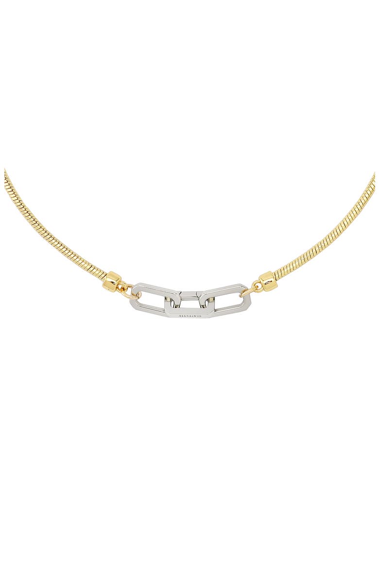 Snake Chain Collar Necklace, Alternate, color, GOLD/ RHODIUM