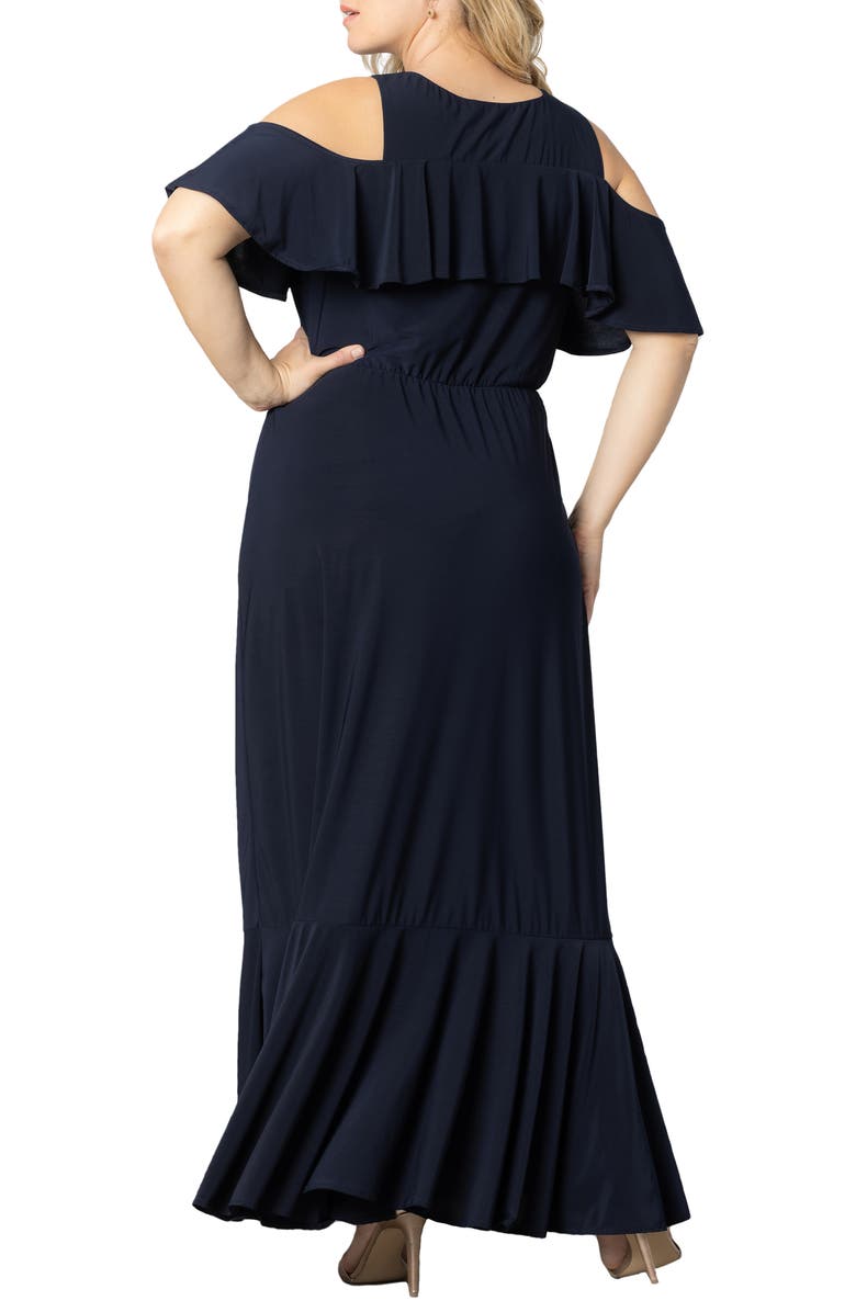 Kiyonna Piper Cold Shoulder Dress, Alternate, color, Nouveau Navy