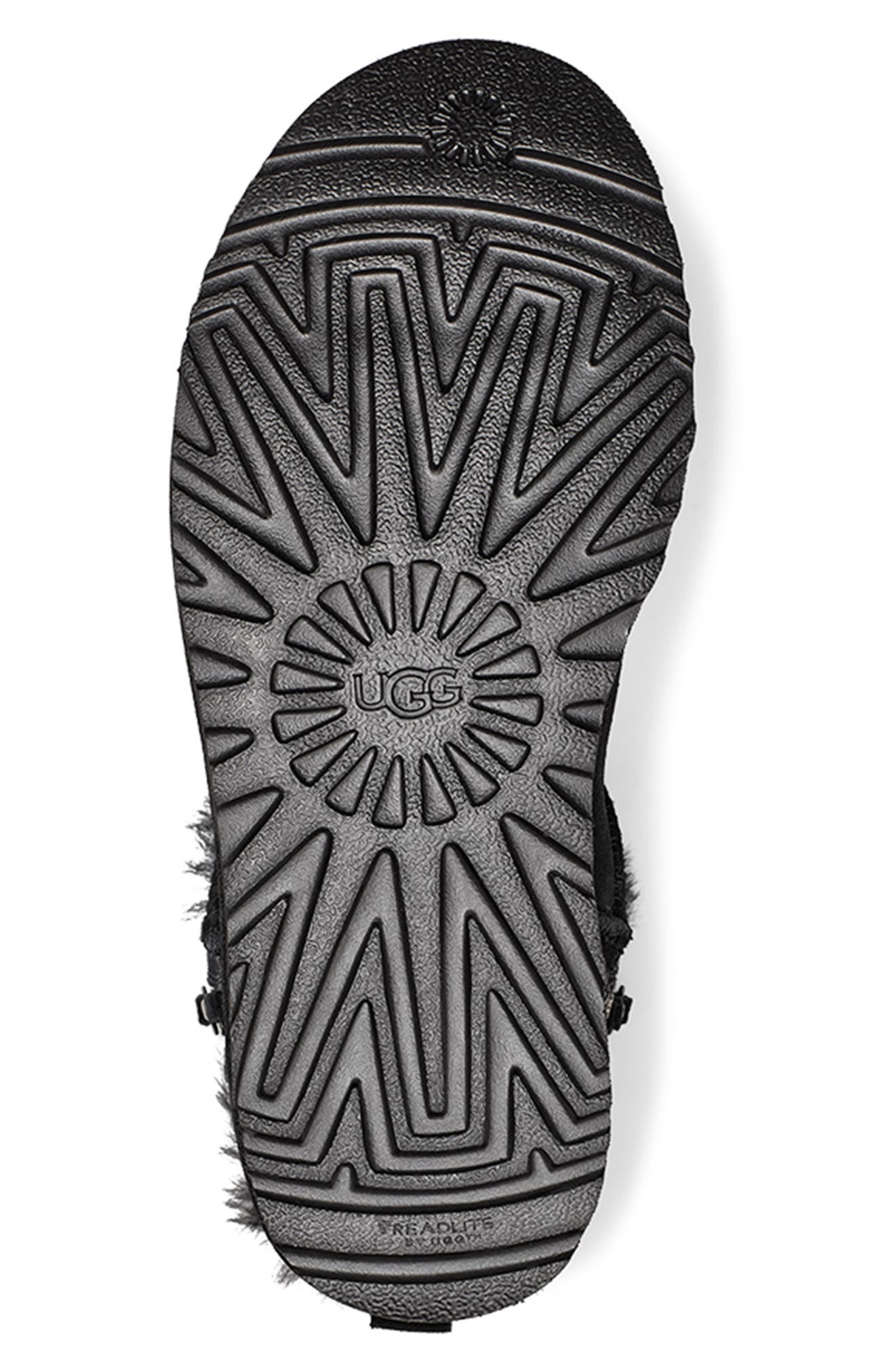 UGG<sup>®</sup> Classic Suede Mini Double Zip Genuine Shearling Boot, Alternate, color, 