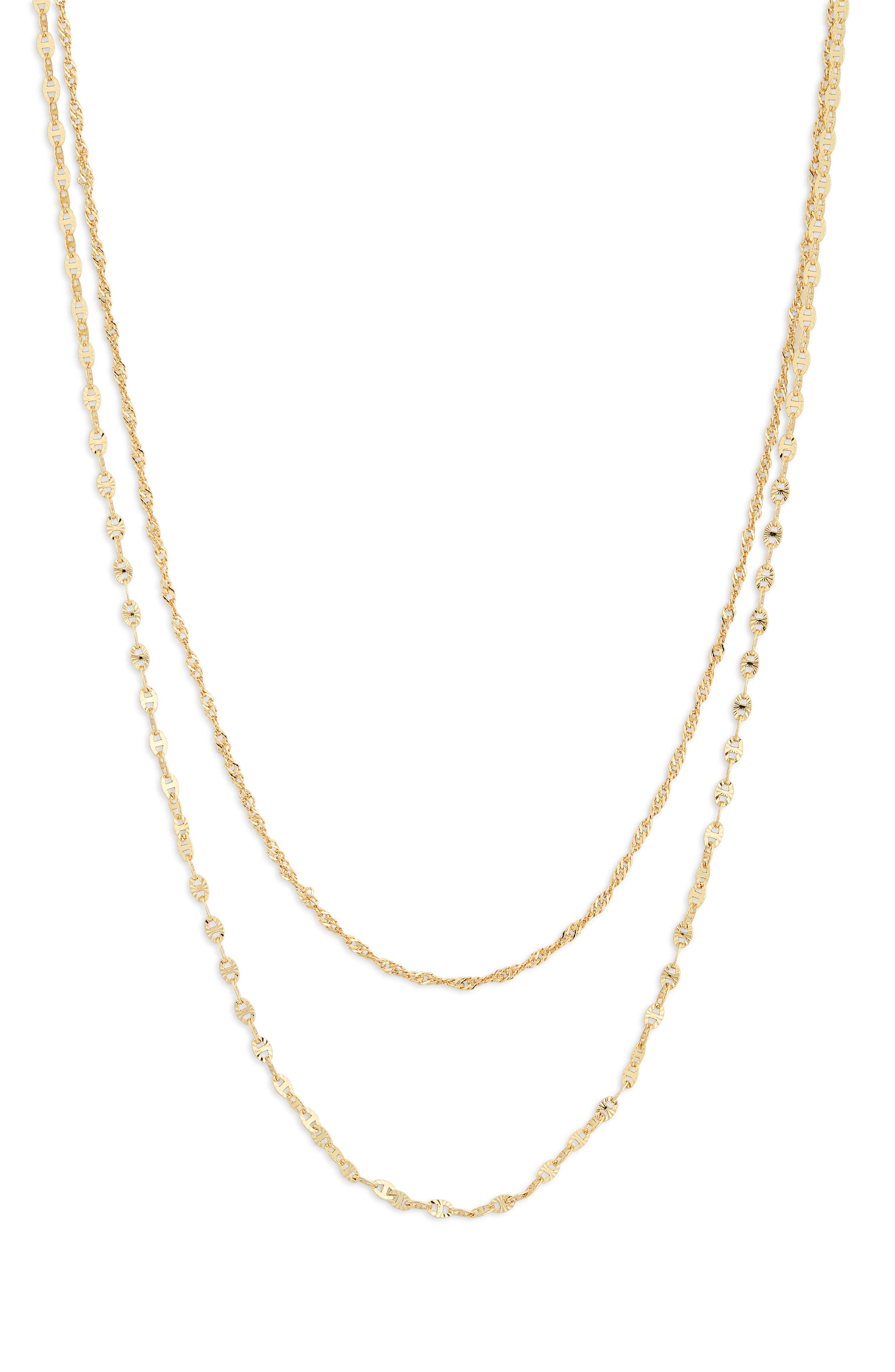 Argento Vivo Sterling Silver Mariner & Singapore Mixed Chain Layered Necklace