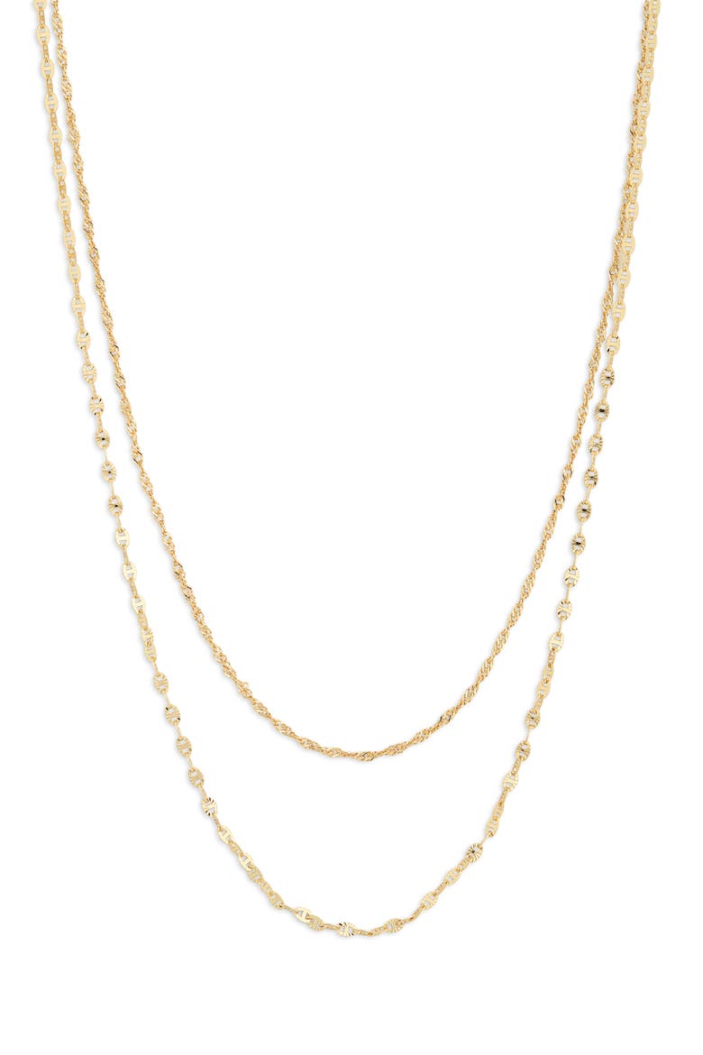 Mariner & Singapore Mixed Chain Layered Necklace, Main, color, GOLD