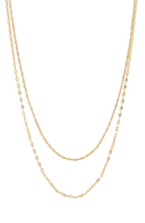 Mariner & Singapore Mixed Chain Layered Necklace