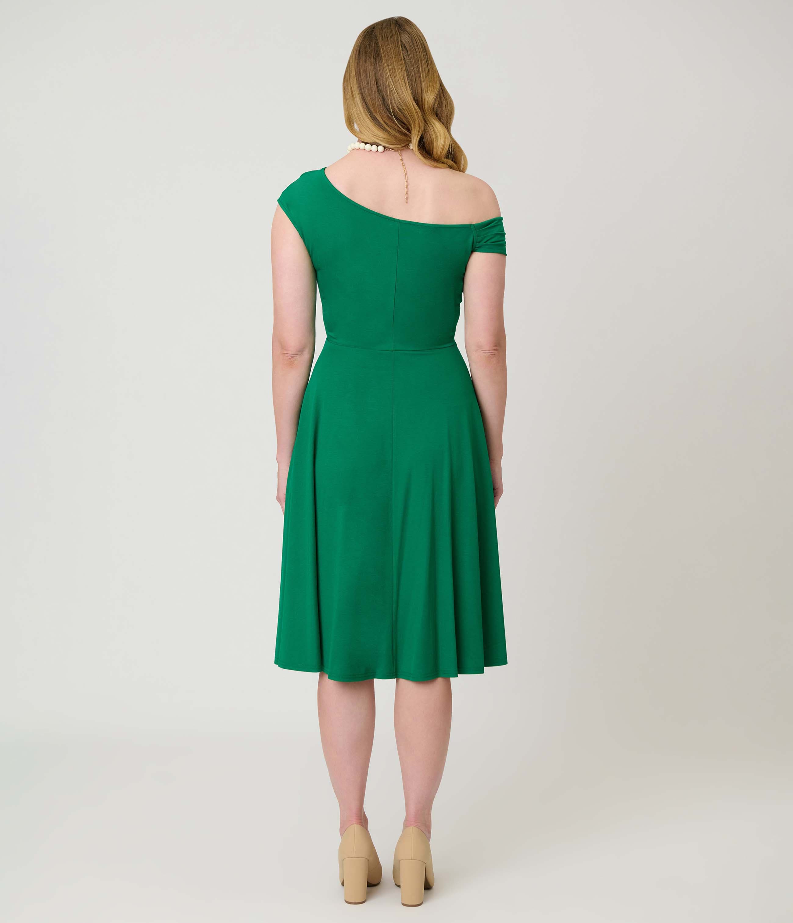 Asymmetrical Neck Swing Dress - image 2