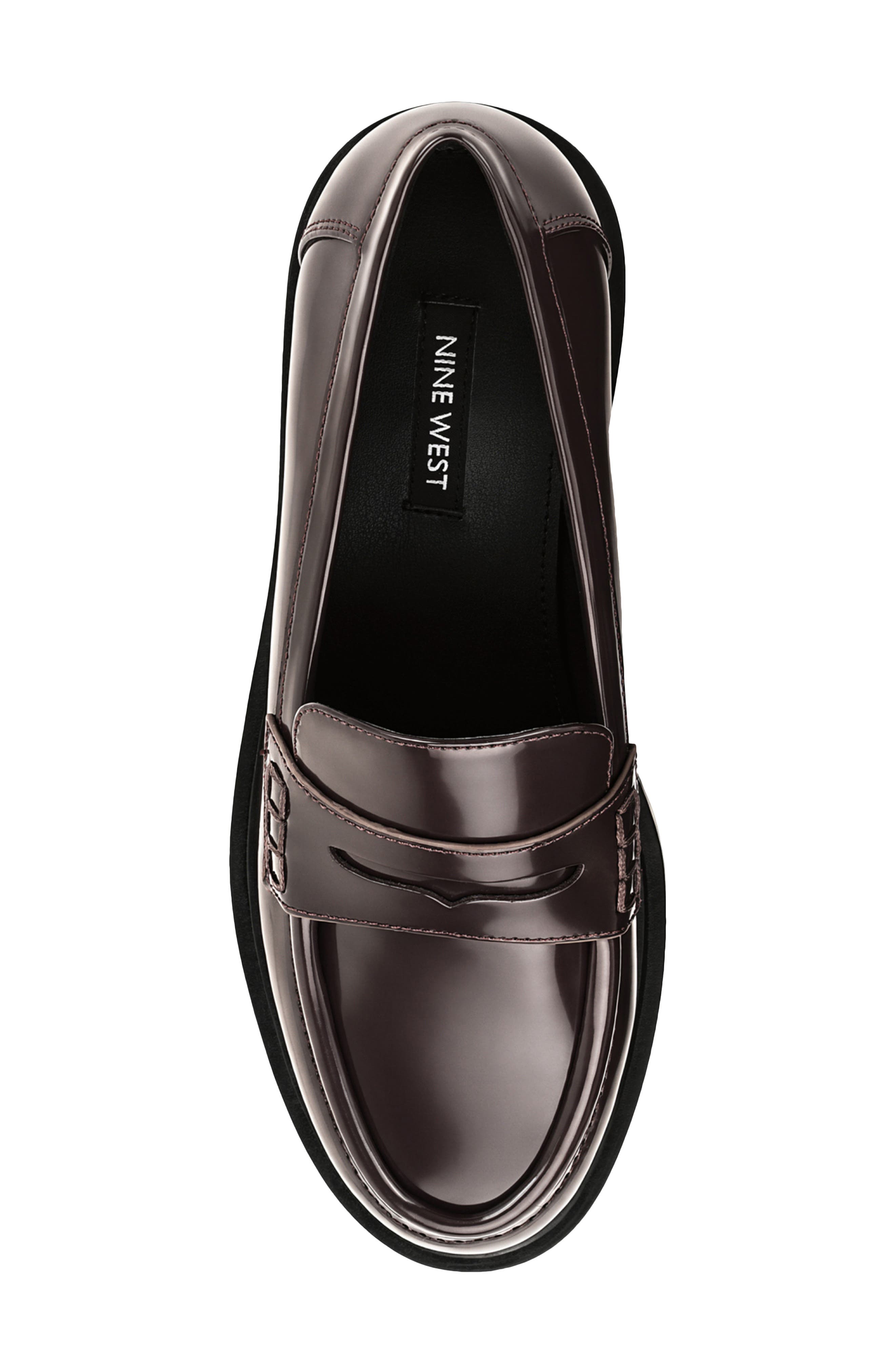 Teven Faux Leather Loafer, Alternate, color, DARK RED