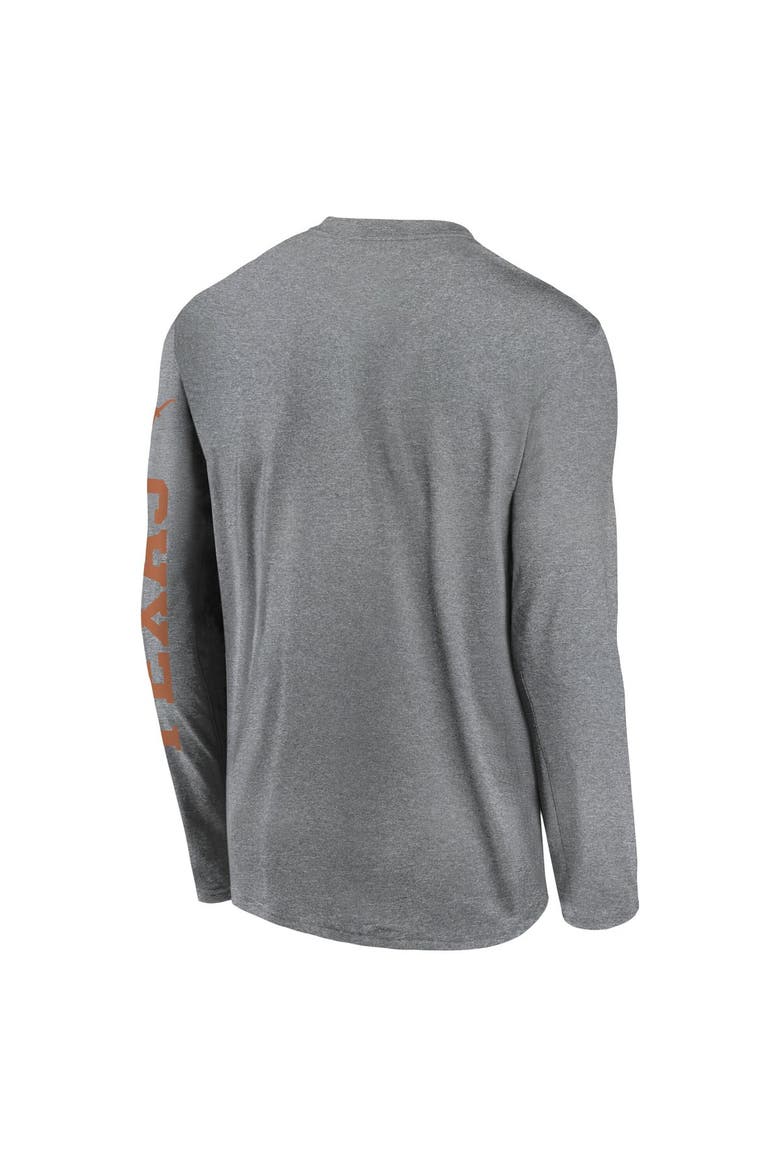 Men's Nike  Gray Texas Longhorns Primetime Logo Sleeve Legend Dri-FIT Long Sleeve T-Shirt, Alternate, color, Gray