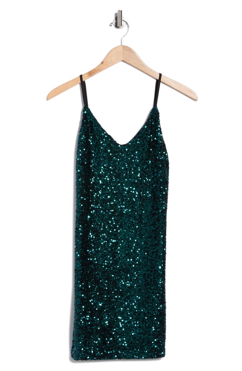 Abound Sequin Minidress, Alternate, color, Green Sequins