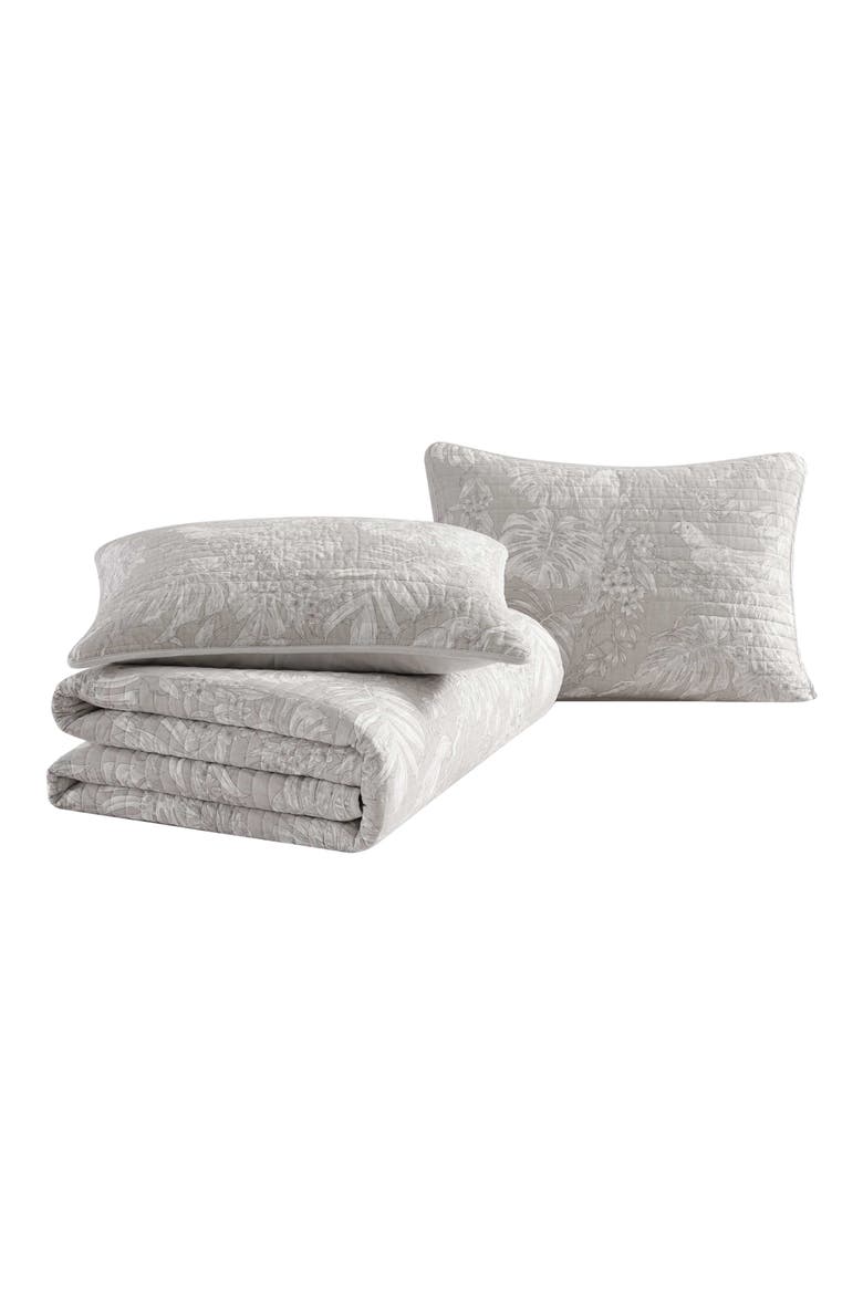 Jungle Toile Reversible Quilt & Sham Set, Main, color, BEIGE