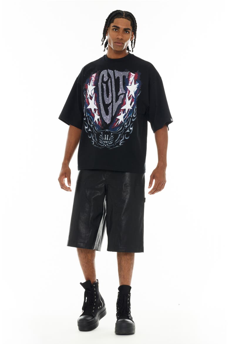Oversize Cotton Graphic T-Shirt, Alternate, color, BLACK