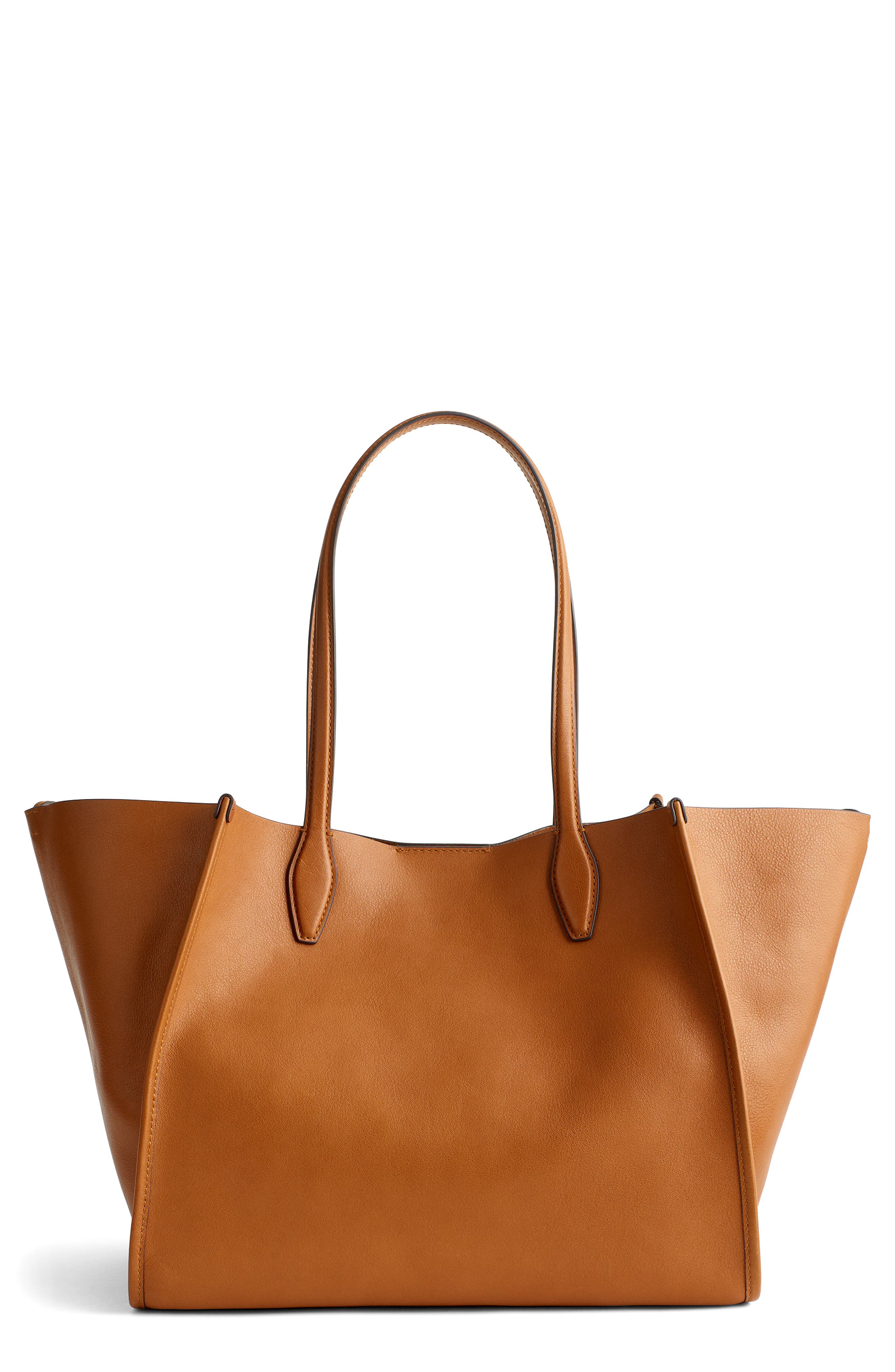 Madewell The Lexington Leather Tote, Main, color, Hot Coffee
