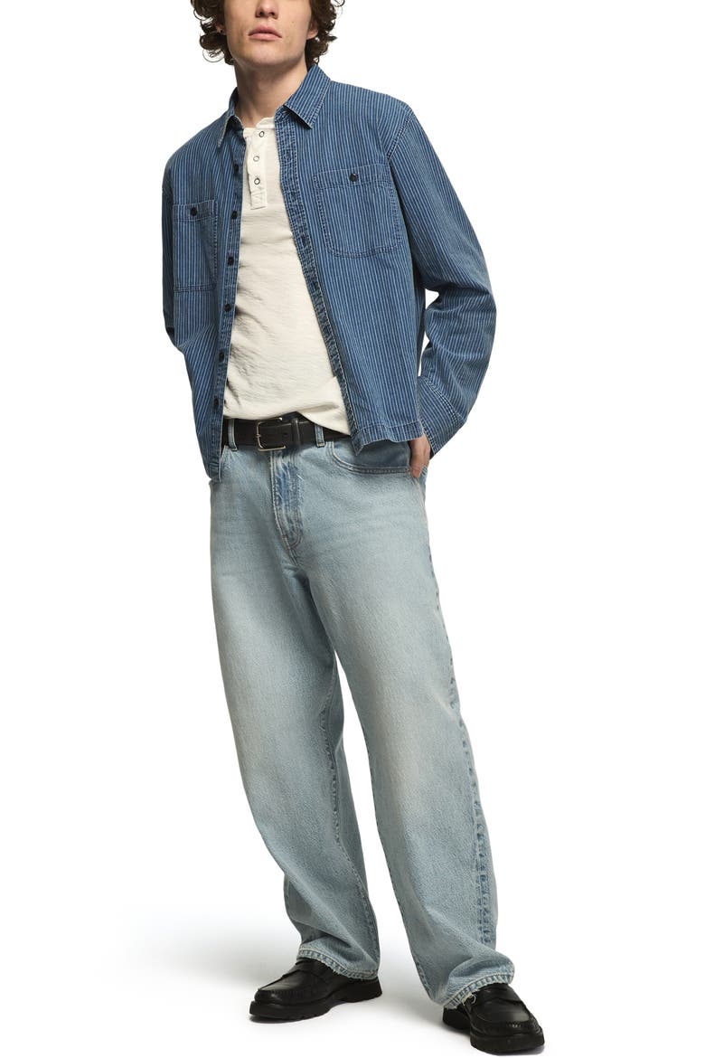 Mason Striped Long Sleeve Button-Up Shirt, Alternate, color, INDIGO STRIPE