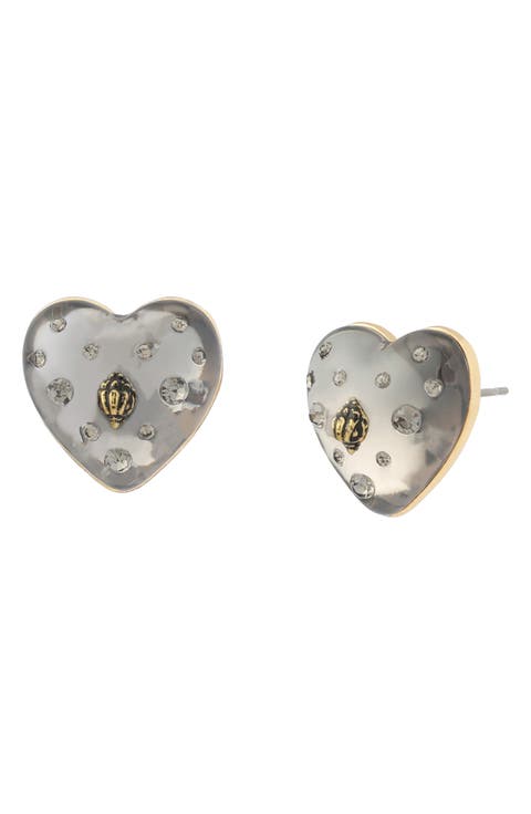 Resin Heart Stud Earrings