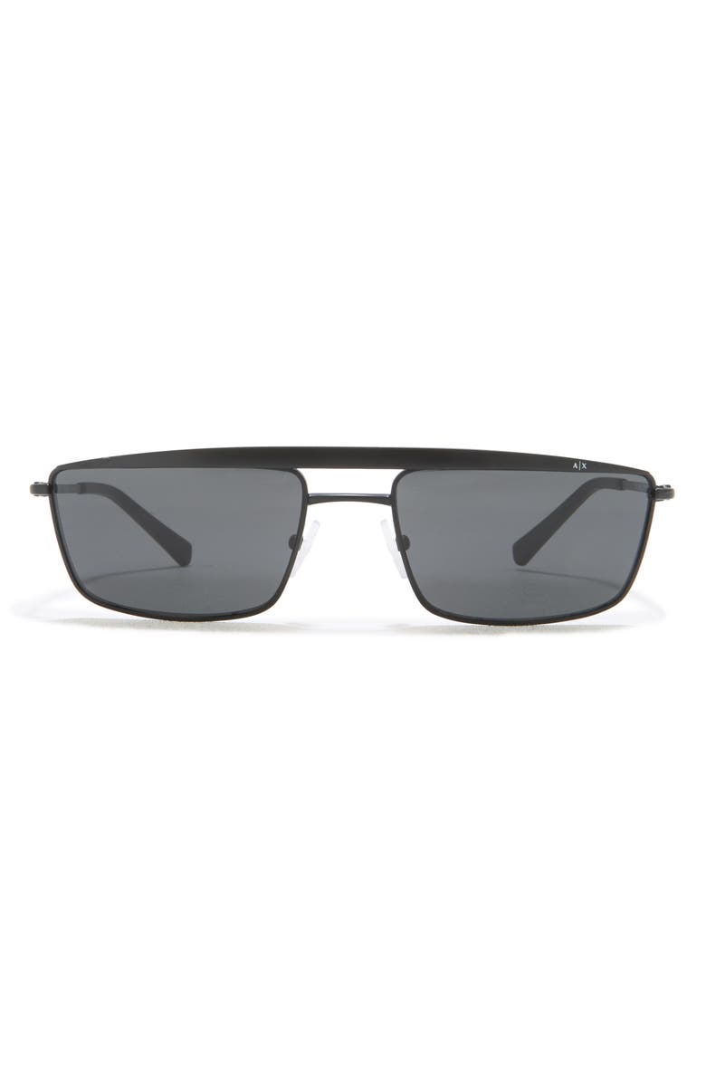 Armani Exchange 58mm Rectangle Sunglasses, Main, color, 