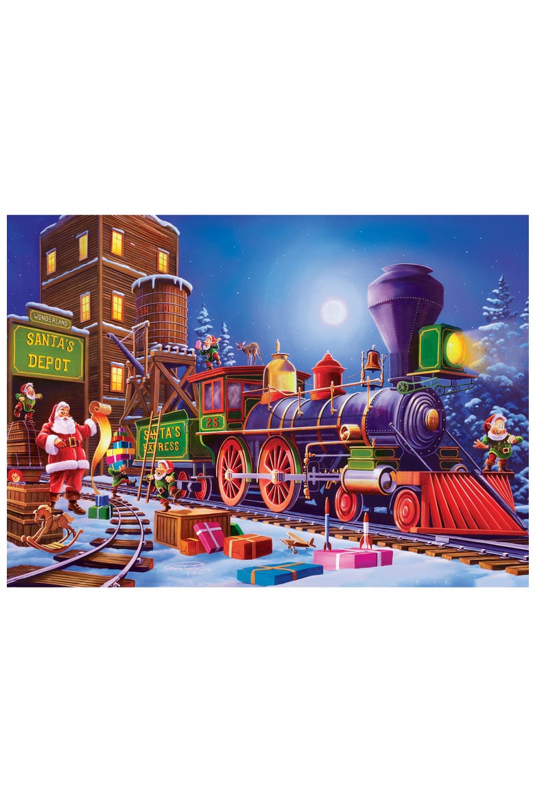 Santa's Depot 500 Piece Glitter Puzzle, Alternate, color, Multicolor