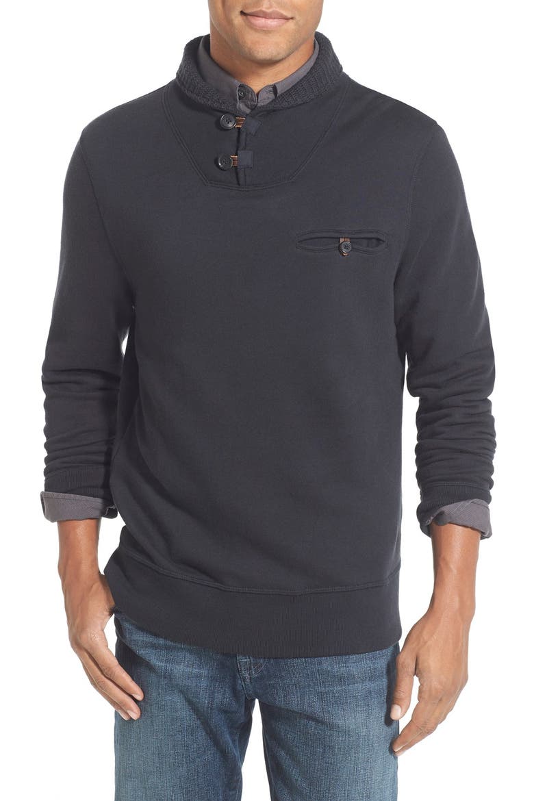 'Shiloh' Shawl Collar Pullover Sweater, Main, color, BLACK