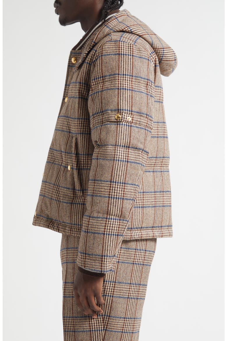 Hunting Wool Tweed Down Bomber Jacket, Alternate, color, DARK BROWN