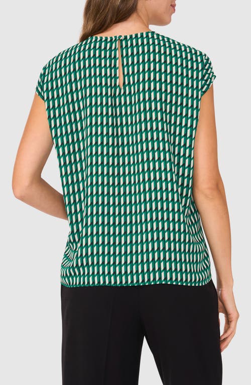 Halogen ® Geo Print Cap Sleeve Shell In Pine Needle Green