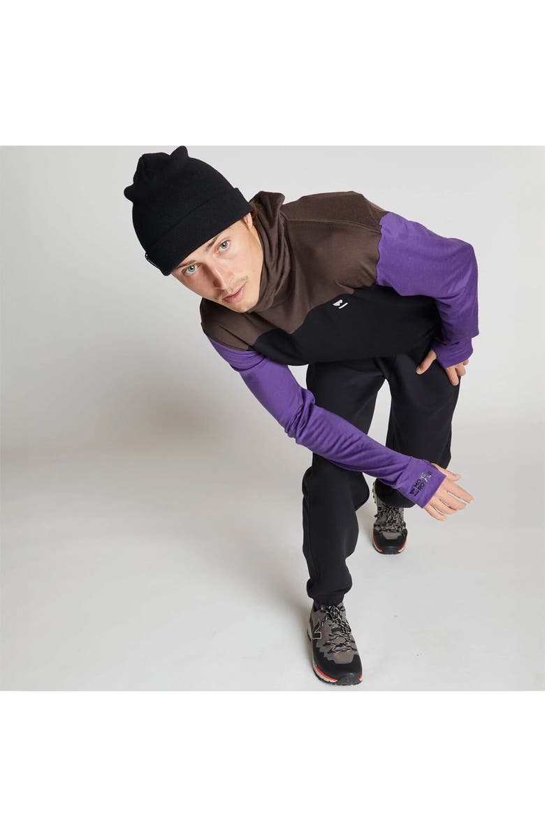 Mons Royale Yotei Powder Hoodie - Men's, Alternate, color, Violet/Cedar/Black